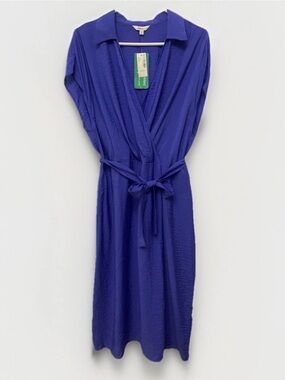 Reitmans Cobalt Wrap-Style Top with Collar